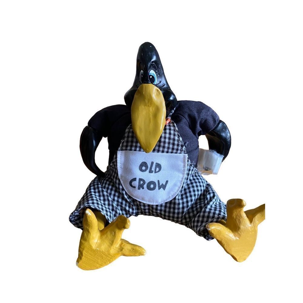 Vintage Russ, old Crow, geezer shelf sitter home decor, 7 inches 